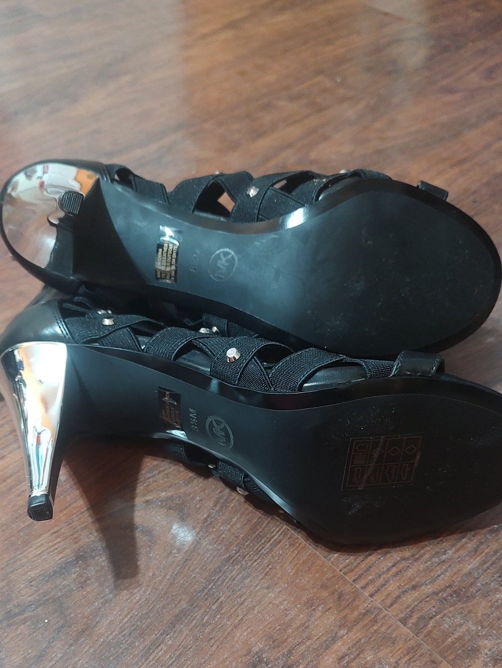 MICHAEL Michael Kors Black Strappy Studded Ankle Booties - Picture 2 of 4